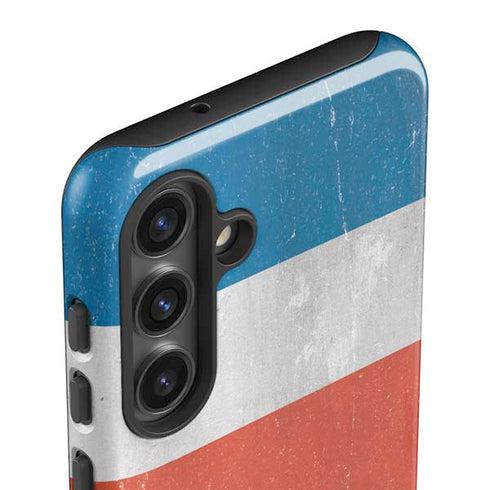 Costa Rican Flag Distressed Galaxy S25 Plus Impact Case